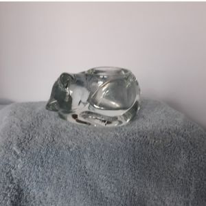 Indiana glass sleeping kitten votive holder